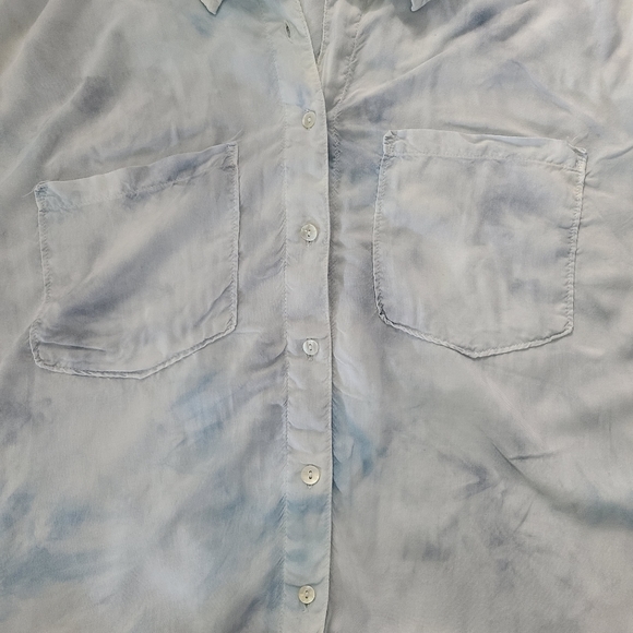 CAFFE Marrakesh Women’s Sz Med Multicolor Tie-dye 100% Rayon Pockets Tie Blouse. - Picture 4 of 10